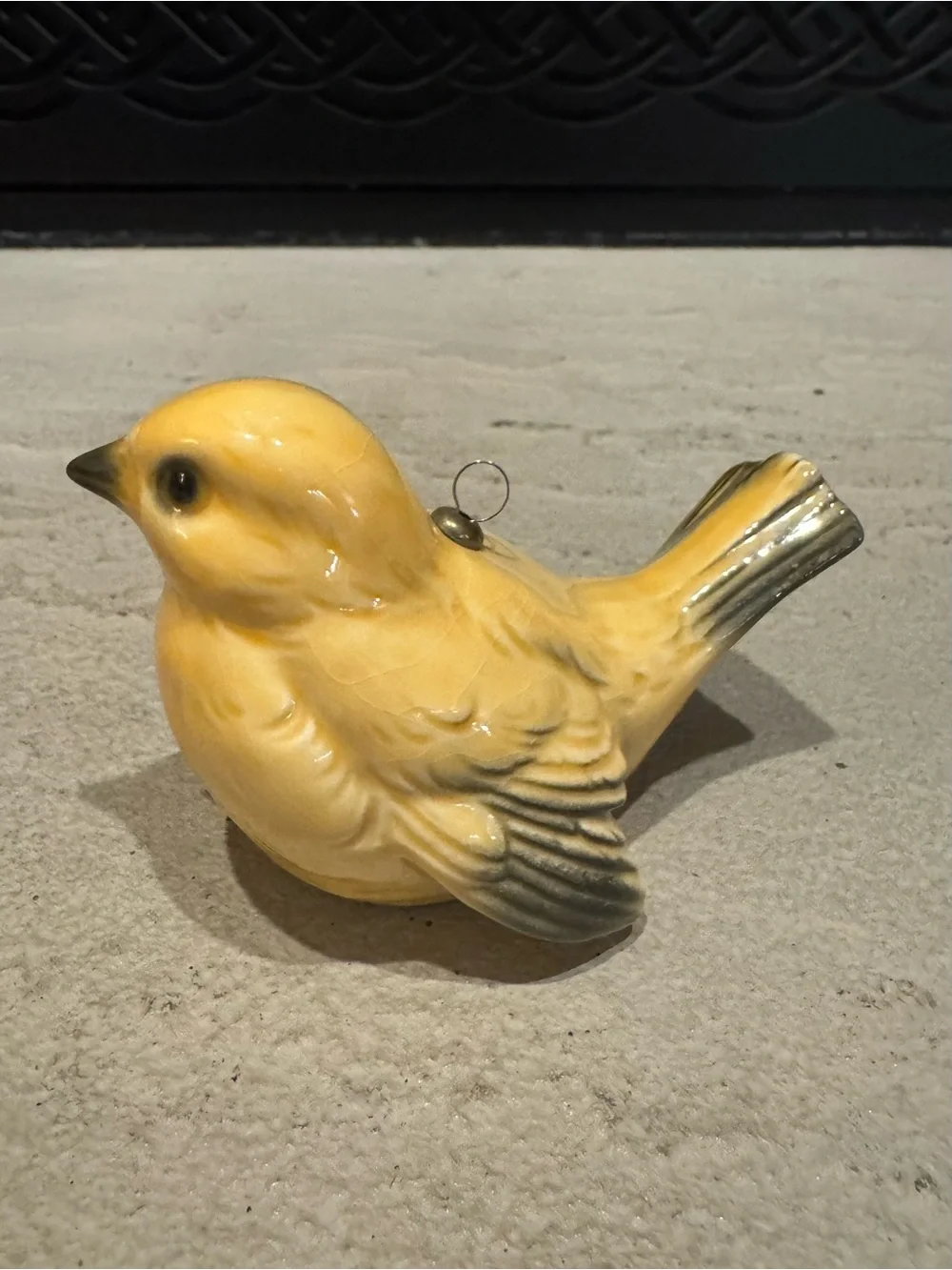 Vintage Ceramic Yellow Bird Figurine - Decorative Pet Bird Accent